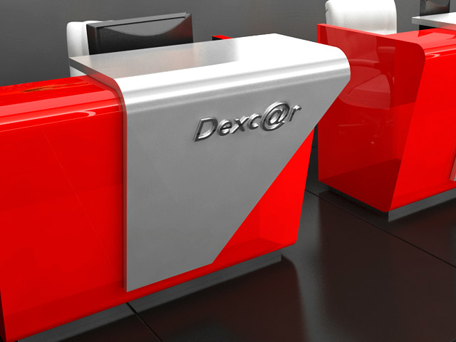 Reception Desk aus Edelstahl